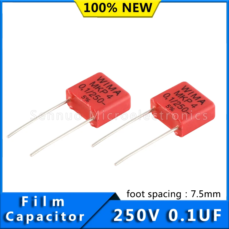 

5/10Pcs new German WIMA capacitor MKP4 250V 0.1uF PCM7.5mm audio film capacitor stepless capacitor MKP4F031002D00JSSD