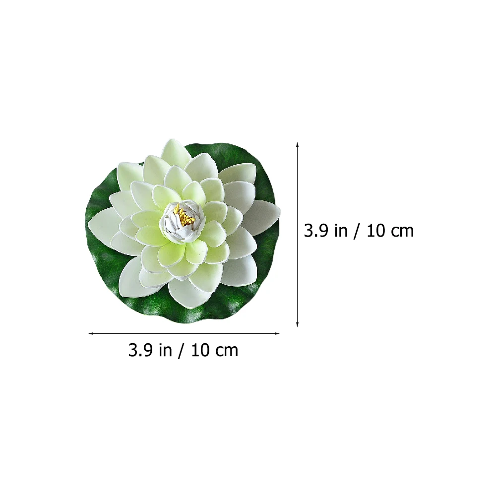 4 قطعة زنبق الماء العائم زنابق الماء الاصطناعي زخرفة عائمة زهور واقعية للفناء بركة بركة السمك محاكاة لوتس