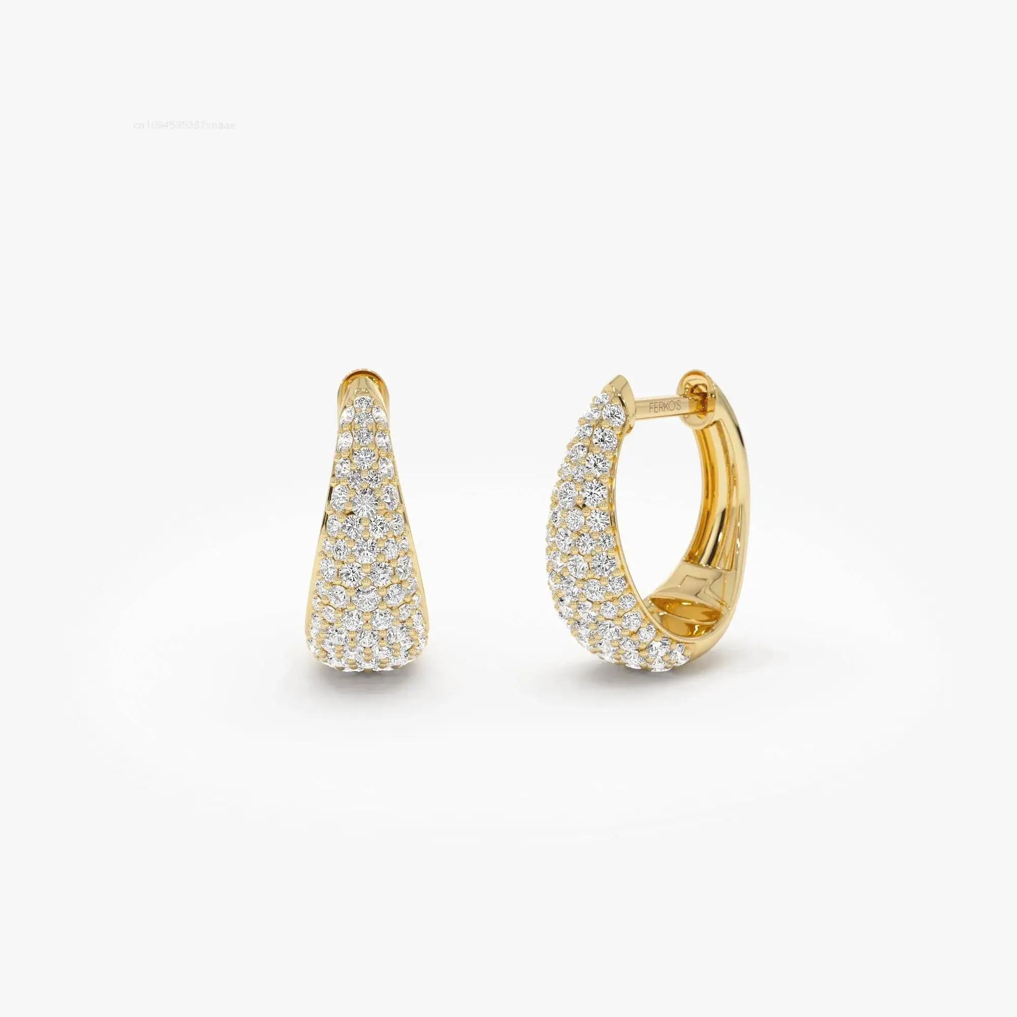 14K Gold Teardrop Moissanite Hoop Earrings Classic 925 Sterling Silver 14K Gold Plated Fine Jewelry for Women Fashion Earring