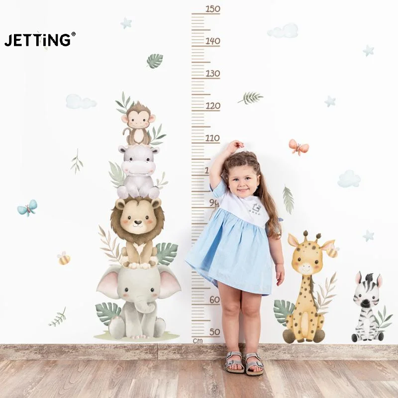 Baby Nursery Jungle Wallpaper - Naklejka z miernikiem wzrostu dla dzieci,