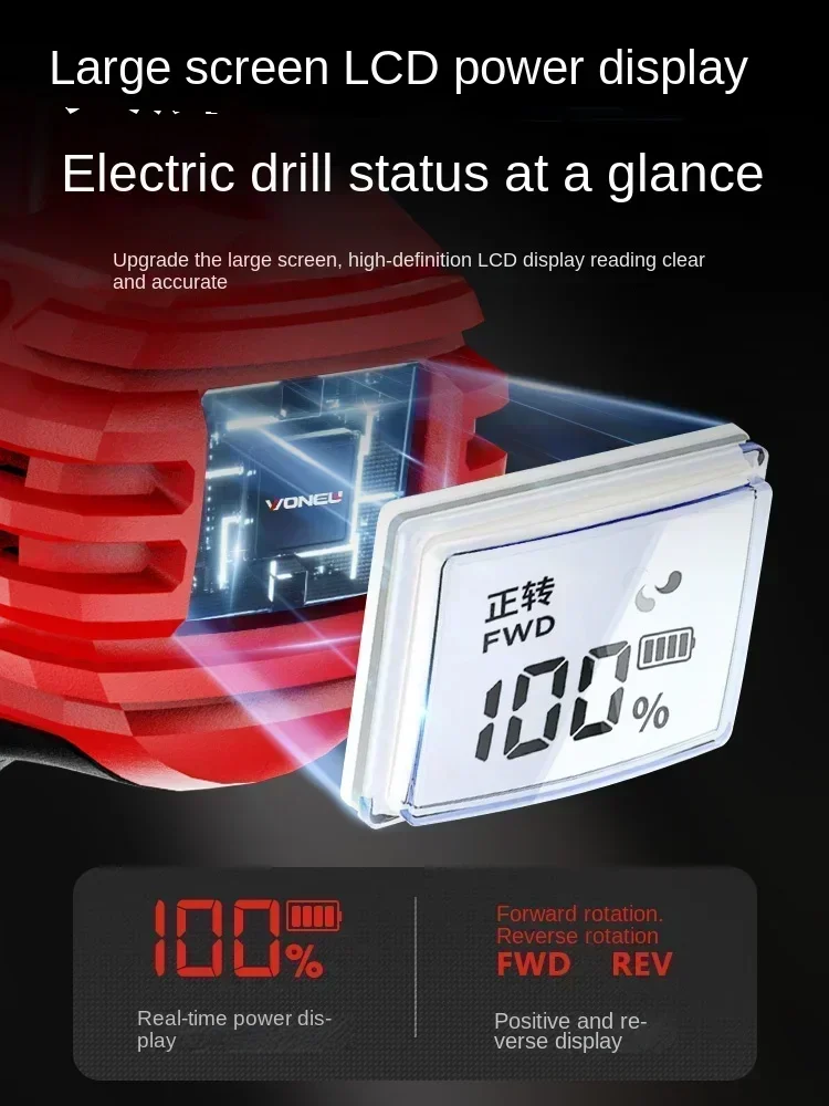 Rechargeable Electric Screwdriver with Lithium Ion Battery, Brushless Motor, Cordless Drill, and Impact Driver for Home Repair