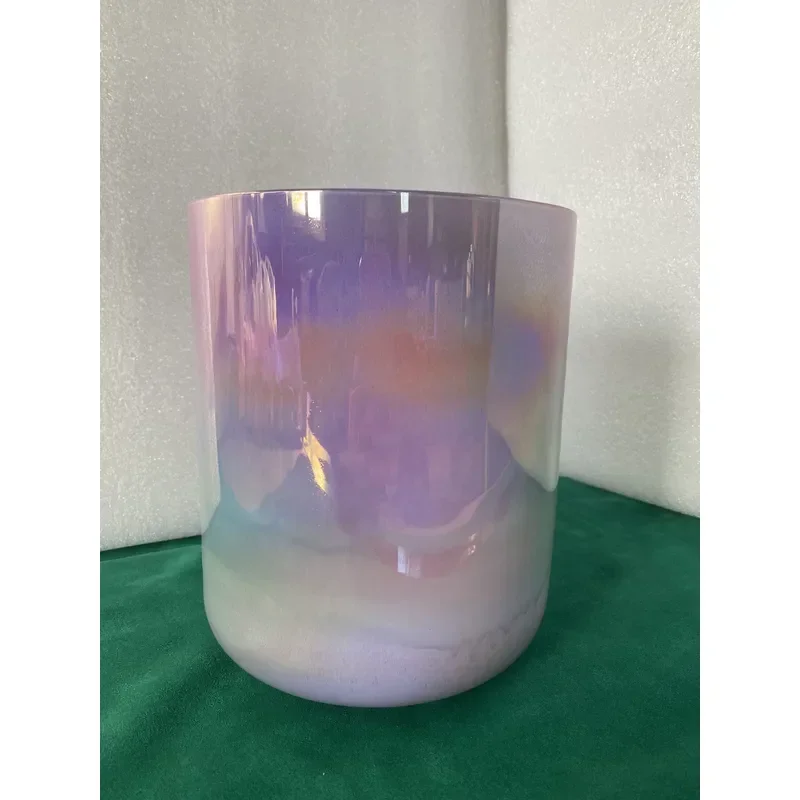 STAR LIN KUP 7.5 Inch Crystal Singing Bowl F Note Heart Chakra Cosmic Purple Pink Blue 432Hz Sound Therapy Healing Meditation
