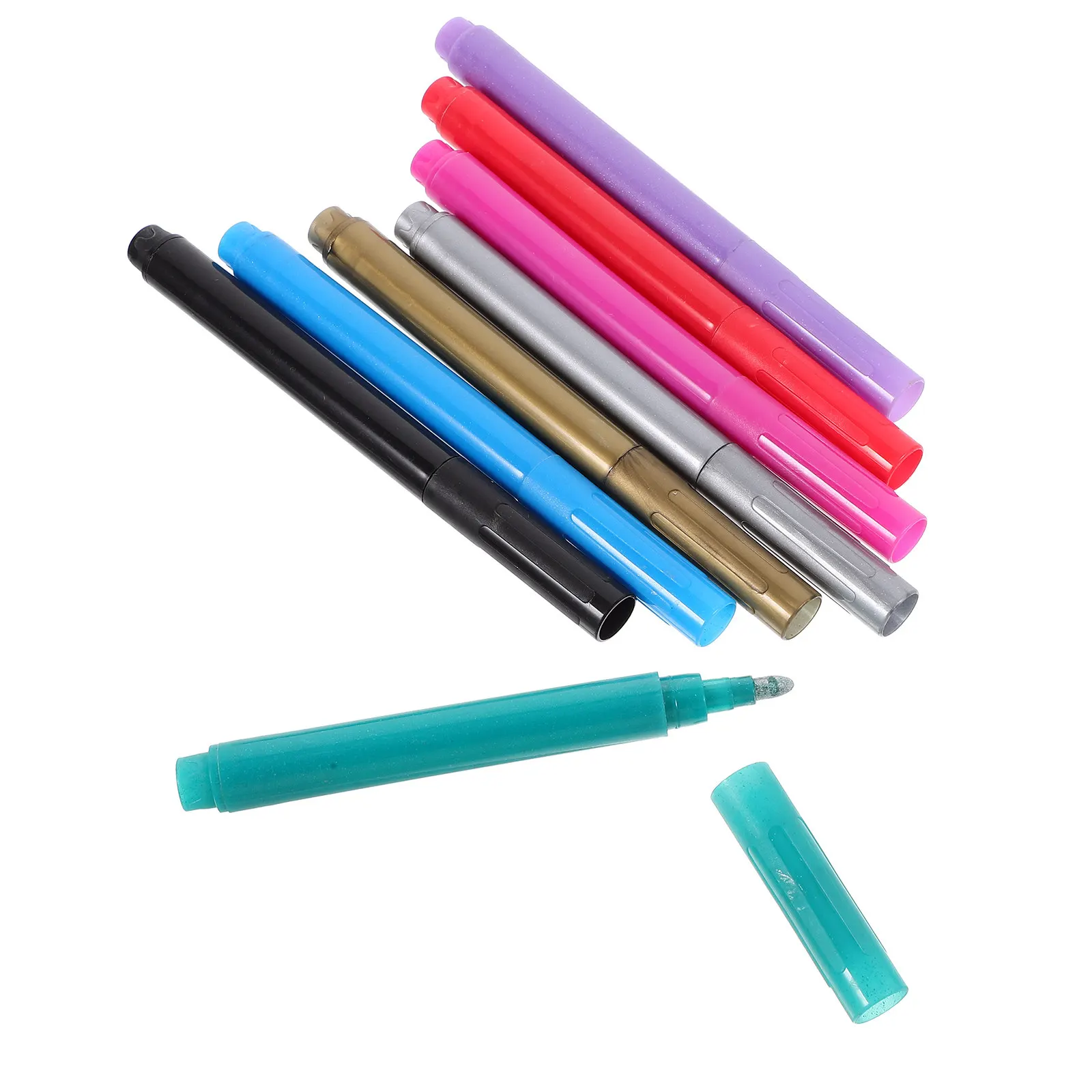 

Набор из 8 маркеров для стаканов с металлическим наконечником, тонким пером и перманентной краской для маркировки бокалов, чашек, для вечеринок, свадеб и мероприятий