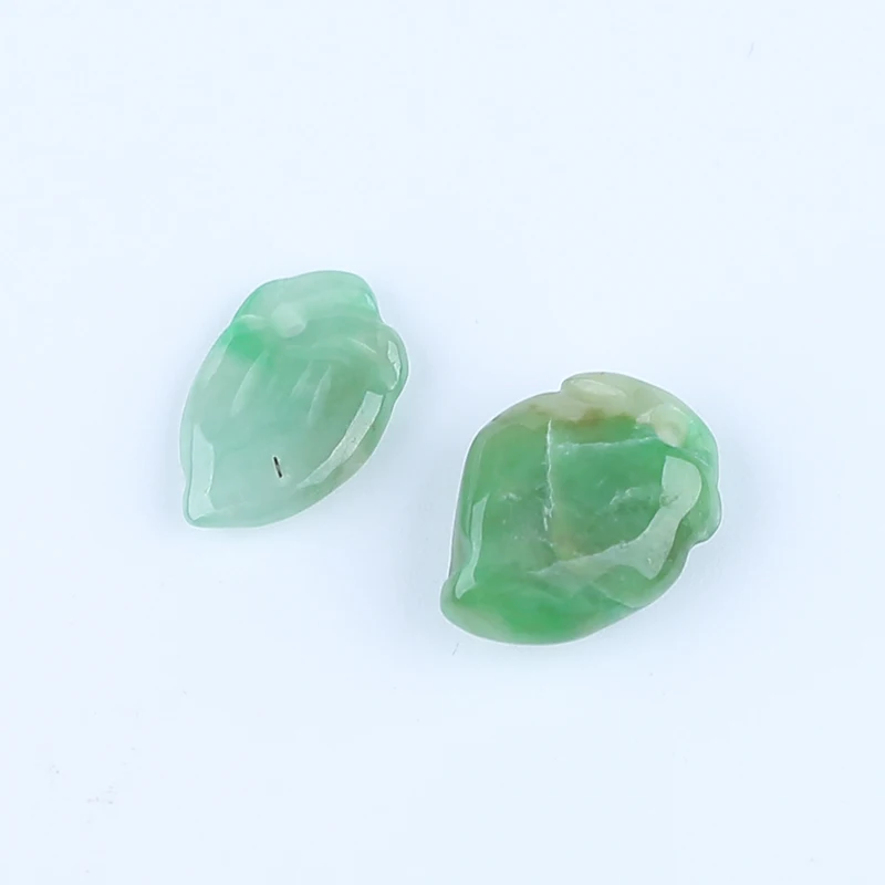 Natural Jadeite Bead Earring Accessories Luxury Sexy Young Girls Fashion Charm Elegant Women Fine Jewelry Gifts 13x10x5mm 1.5g