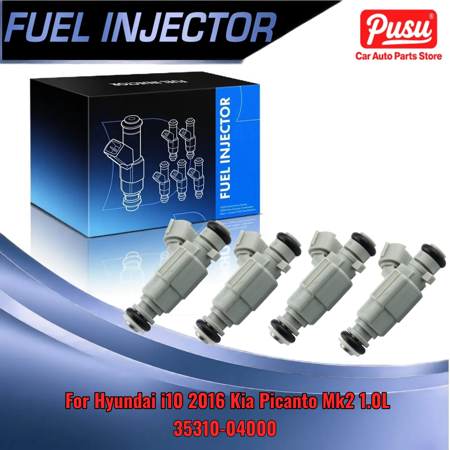 

4pcs Auto Injector For Kia Picanto Mk2 For Hyundai i10 1.0L 2016 Model 3531004000