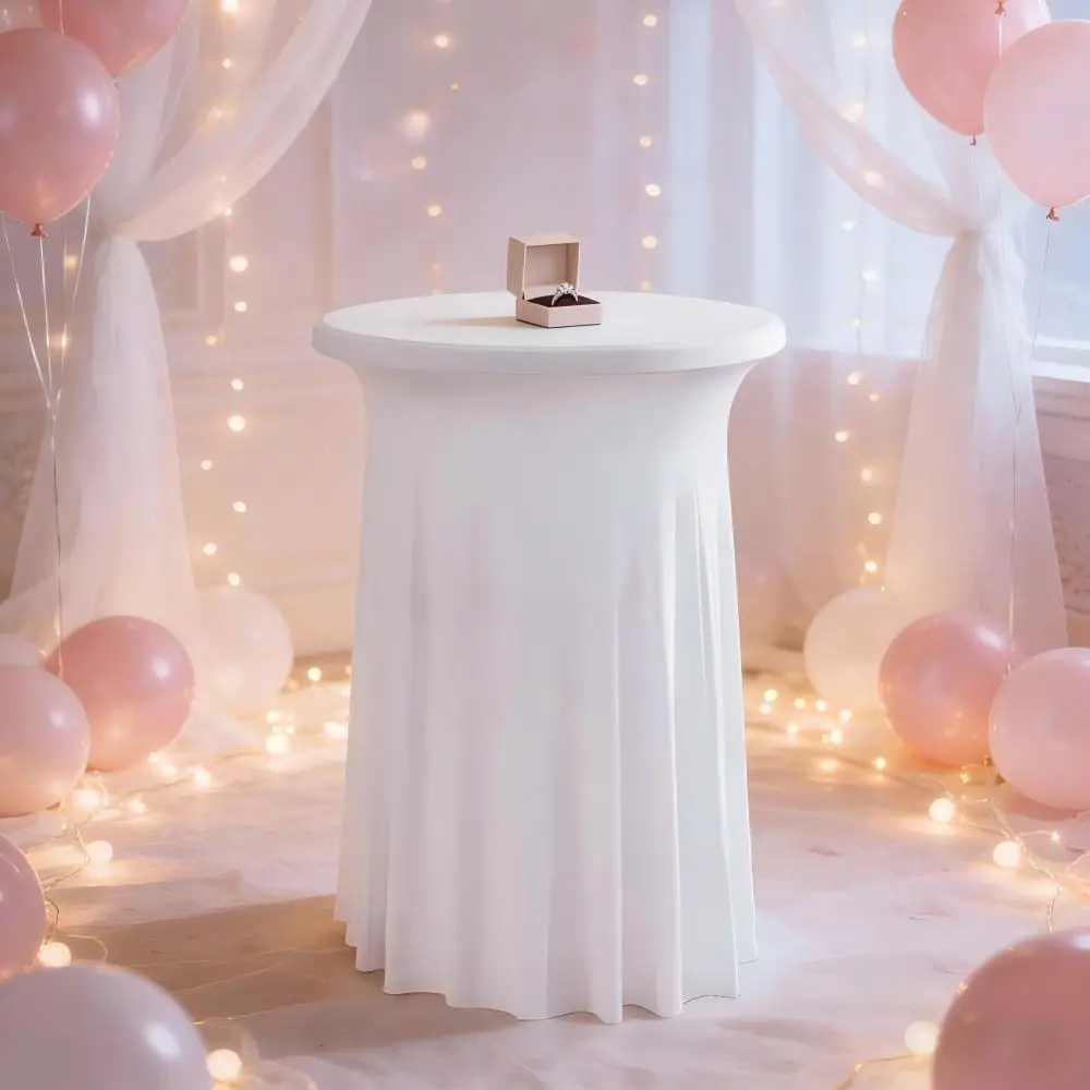 

Свадебный декор: эластичная скатерть-юбка из спандекса для коктейльного стола, чехол для высокого барного стола в стиле подсолнуха, для дня рождения, праздников, отелей