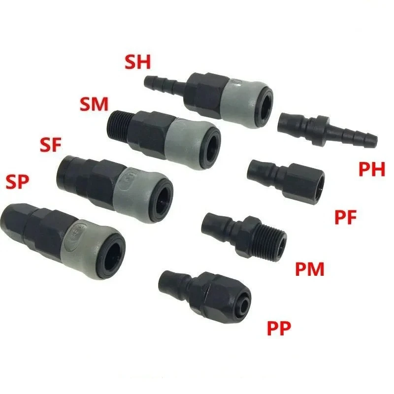 C Type Self Locking Pneumatic Quick Insert Pipe Joint Plastic Steel Fast Connector SP PP SH PH SM PM SF PF 30 Series
