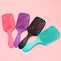 Antiestático Tangled Hair Comb, Air Cushion Comb, Hollow Out Massagem, Wet Curly Hair Brushes, Barber Styling Tool, Atacado