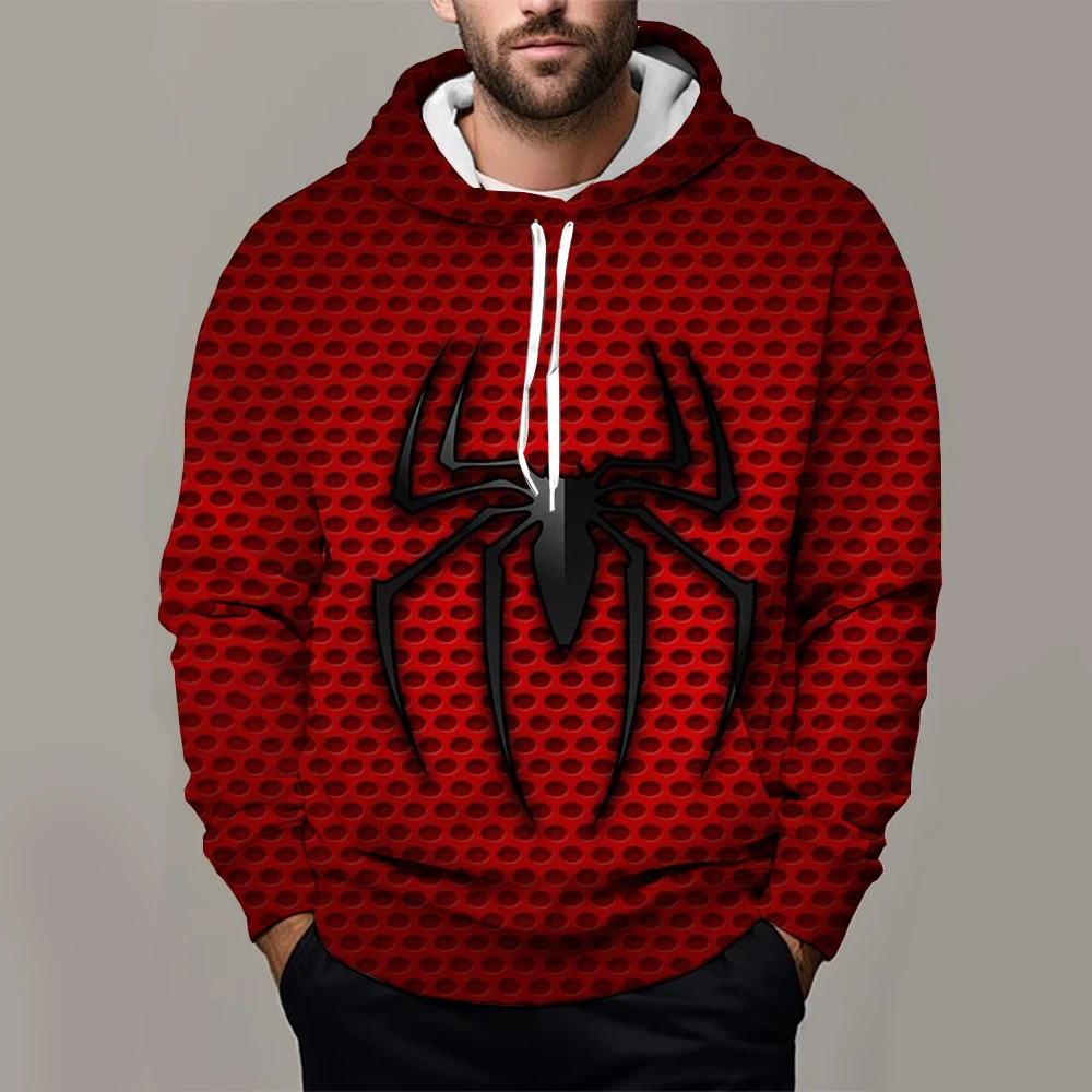 Autumn Winter Spider-Man Parallel Universe Little Black Marvel Pullover 3D Printing Loose Comfort Casual Trend Fashion Hoodie