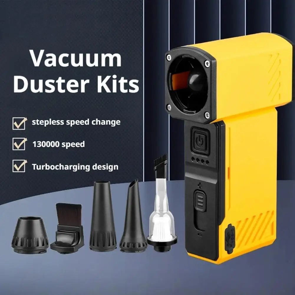 

Cordless Blower 130000RPM Air Duster with Interchangeable Nozzles Light Weight Dust Blower for Outdoor Snow Use