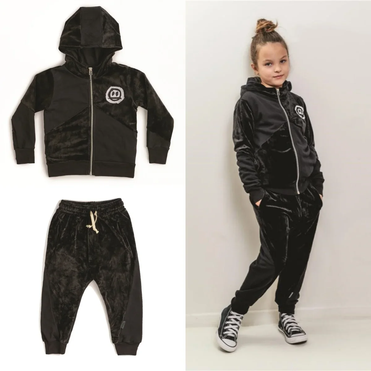 2024 Kids Zip Hoodie Girl Sweater Boys Zipper Hoodies Children's Top and Bottom Set Baby Sweatshirt Jackets Set Pants Sweatpants