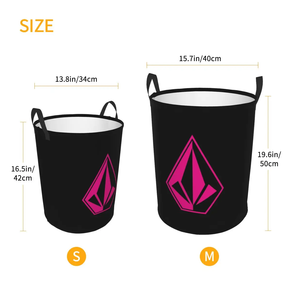 Volcom Logo Folding Laundry Baskets Dirty Clothes Toys Sundries Storage Basket Home Organizer Large Waterproof Box For Home Kids