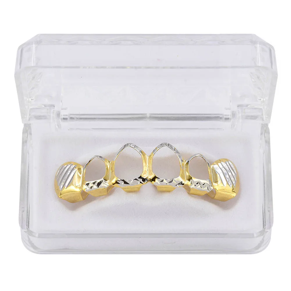 Hip Hop Top et astronomique Full Hollow Teeth, Grillz Classic Tooth Caps pour femmes et hommes, Bijoux de corps évasés