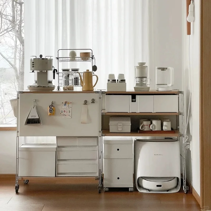 

Japanese-style removable side cabinet, sweeper, rack, trolley, coffee bar, sofa table