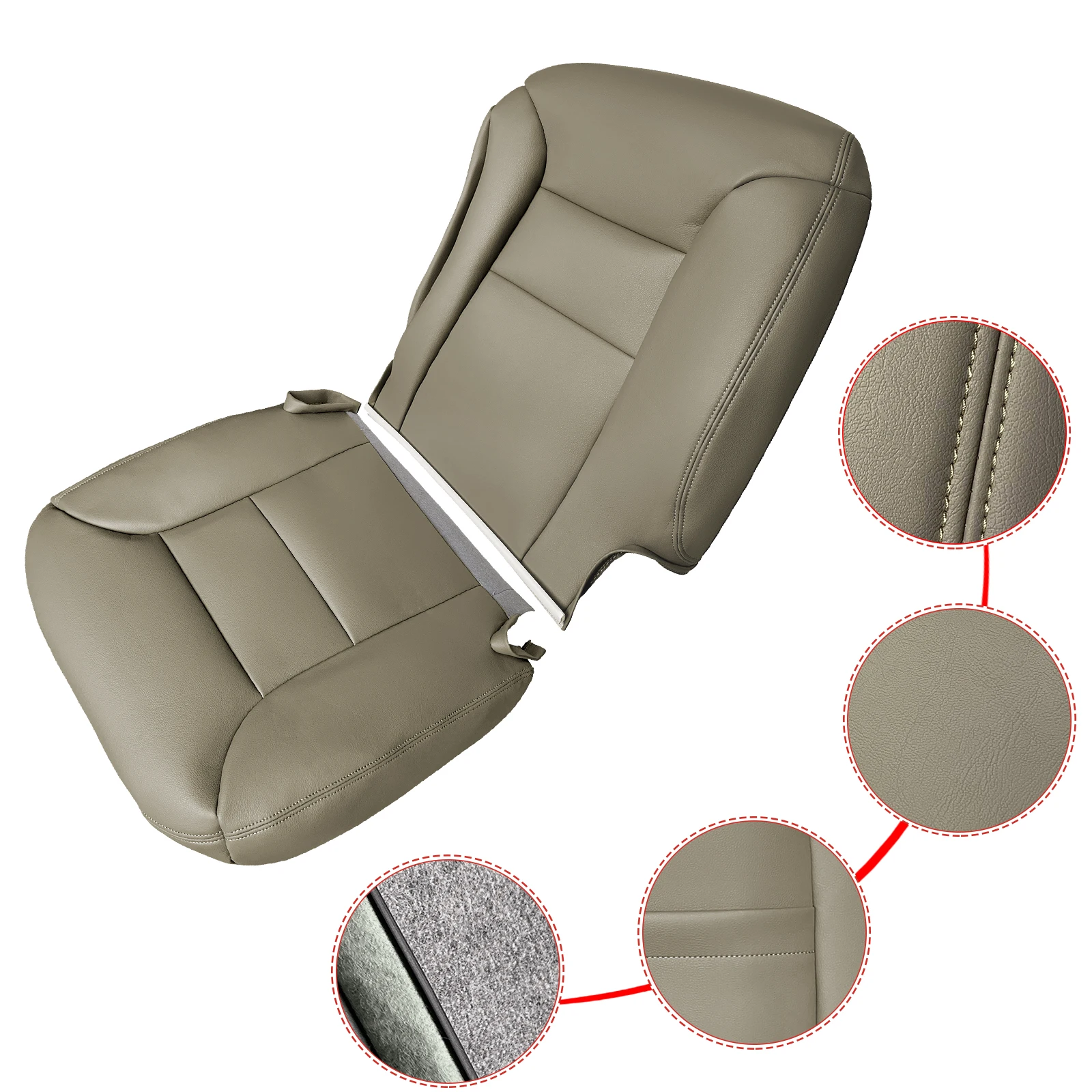 Car Leather Seat Kit Front Bottom Top Replacement Seat Covers Dust Protectors Compatible for 1995-1999 Chevrolet Suburban Silverado Tahoe