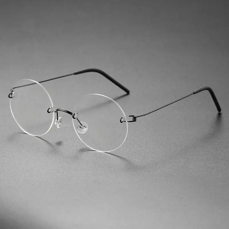 Round Blue Light Glasses Women Screwless Eyeglasses Frame Men 2025 New Women Round Denmark Korean Glasses Frame Vintage Eyewear