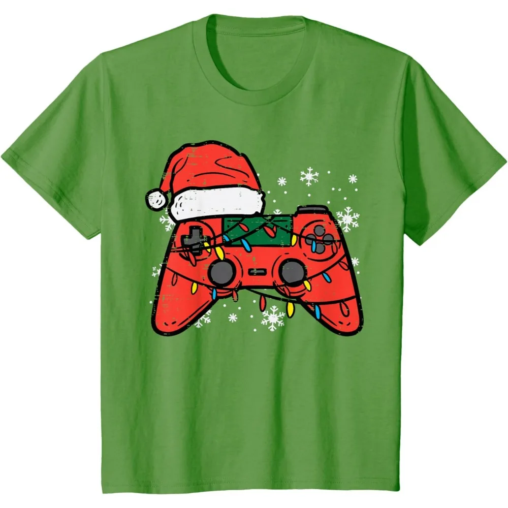 عيد الميلاد ألعاب تحكم عيد الميلاد الرجال للجنسين تي شيرت مضحك طباعة الشارع الشهير جولة الرقبة التي شيرت لطيف الجرافيك تيز الشارع الشهير