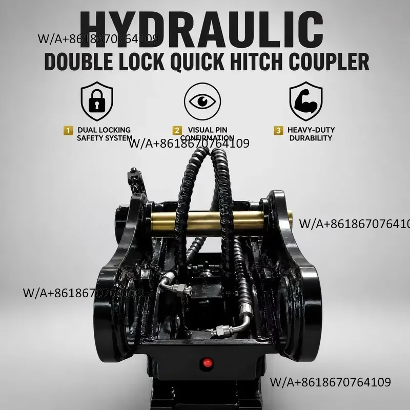 Hot Seller Excavator Double Lock Hydraulic Quick Hitch Coupler with Visual Pin Confirmation Red Indicator Heavy Quick