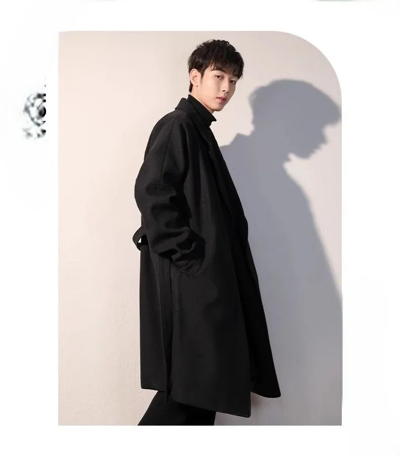 

Trench Xxl Coat Mens Graphics Cowhide Leather Mid-Length Waterproof Motorcycle Biker Nightclub Py Autumn Windbreakers Black Cool