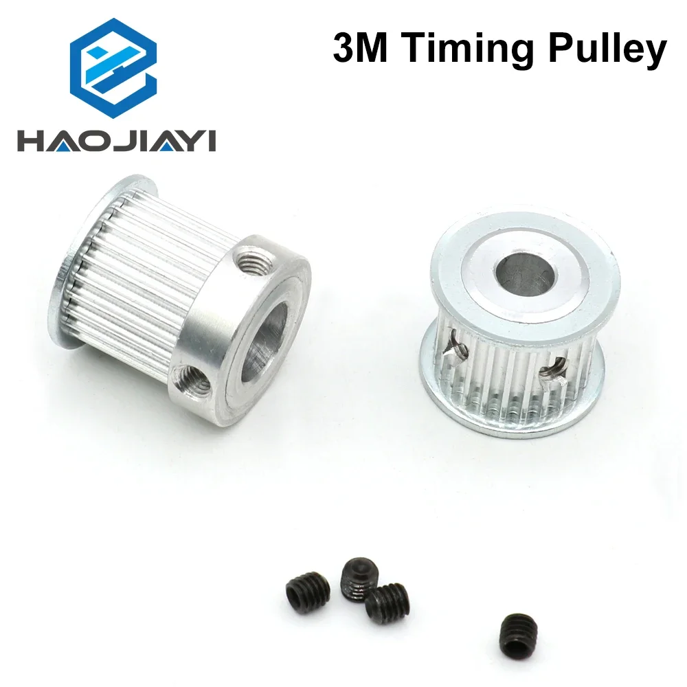 HAOJIAYI 3M20 Teeth HTD 3M Timing Pulley Bore 6/8/10/12/14/15/19/20mm for Width 20mm AF/BF Aluminium  HTD3M Synchronous Belt 20T