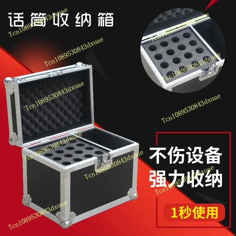 Microphone Storage Air Case Cabinet Wireless Headset Lavalier Fanny Pack Handheld Microphone Receiver Aluminum Alloy Microwave
