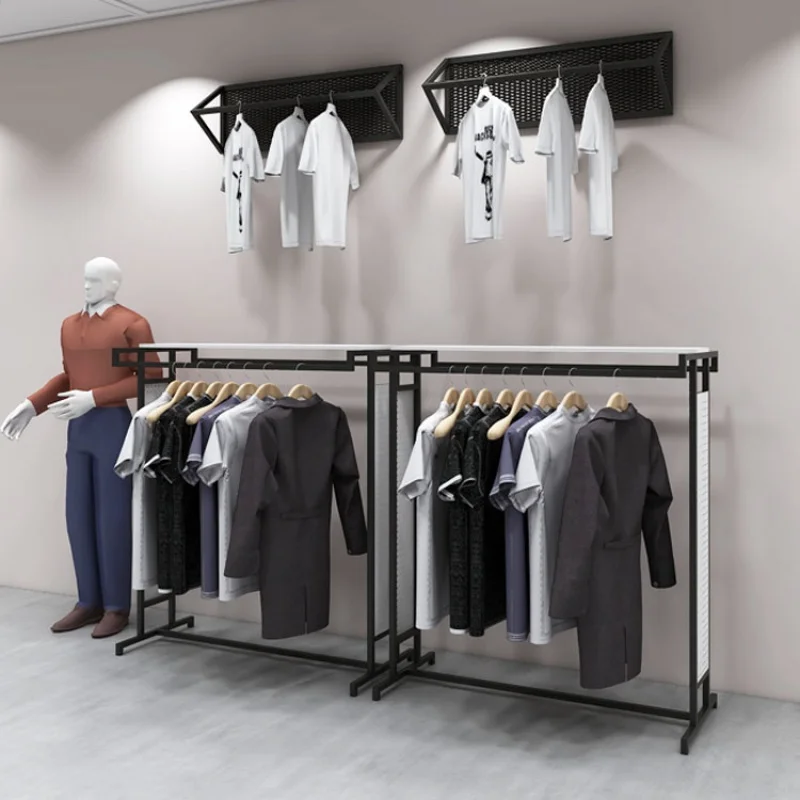 Custom, Clothing Store Fashion Boutique Metal Clothes Hanging Display Rack