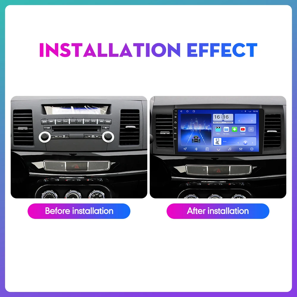 2Din Android Car Radio For Mitsubishi Lancer 06-18 Car Stereo GPS Navigaion video Player Carplay Andrid Auto BT WIFI 4G Headunit