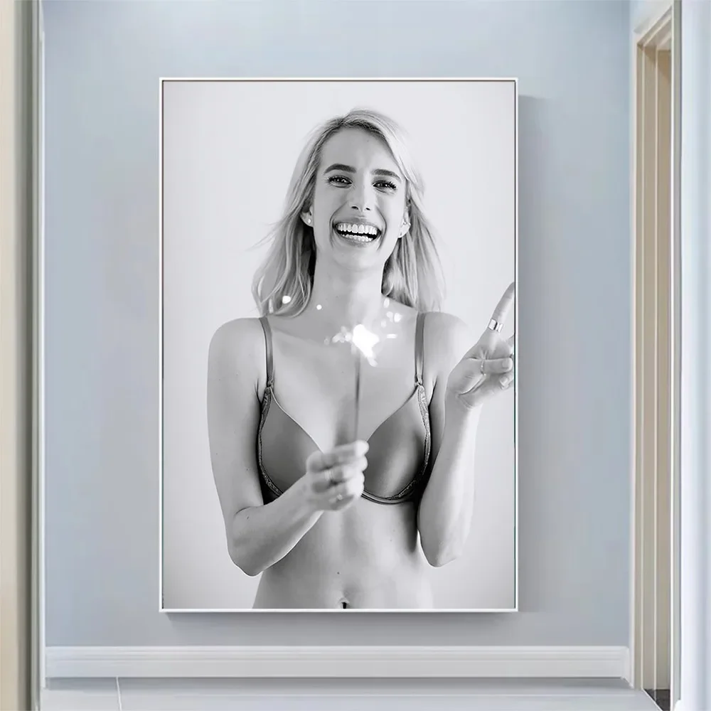 ملصق حائط من القماش الحريري إيما روبرتس هدية تزيين المنزل الفنية