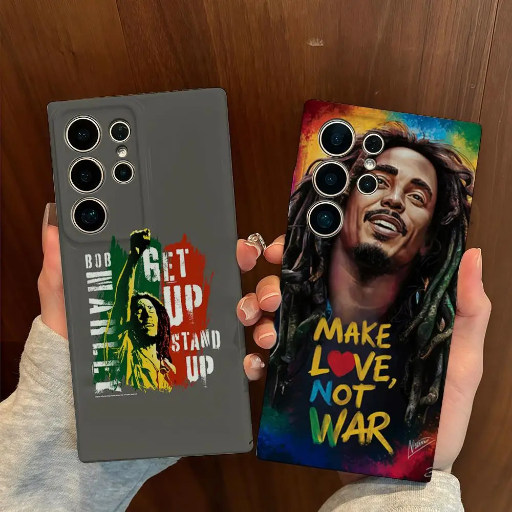 Bob Marley Phone Case For Samsung S25 Shell GalaxyS24Ultra 23plus S22 21 A56 36 Glossy Film Hard PC Cover