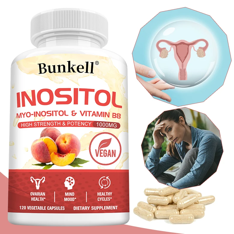 1000mg Inositol Capsules, Daily Women’s Wellness Supplement, Support Body Balance, Metabolism & Mood Relaxation, Vegan Non-GMO