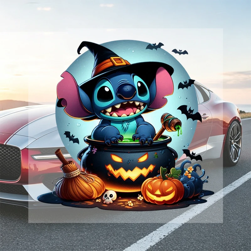 Car Stickers Cute Graphic Cartoon Halloween Vinyl Decal Waterproof Die Cut UV Resistant for Fuel Tank Gas Cap Trunk Auto Decor