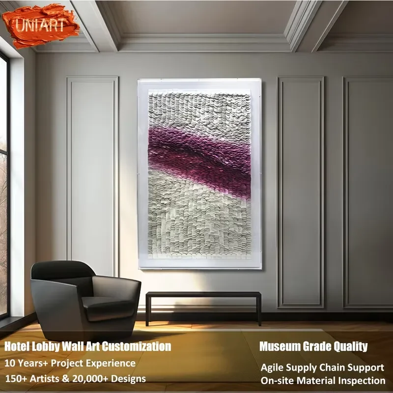 Gallery 3D Abstract Paper Sculpture Wall Art Museum Vertical Gradient Relief Collages Layered Paper Art Wall Deco in Acrylic