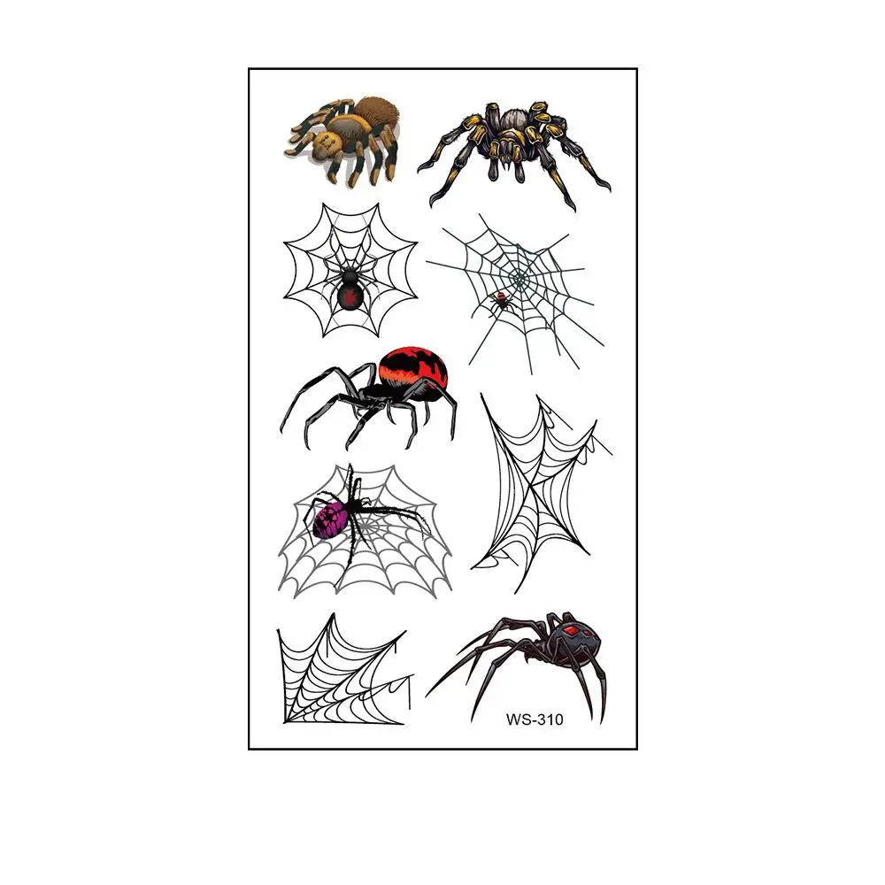 

40Sheets Funny Cosplay Props Spider Temporary Tattoos DIY Waterproof Halloween Stickers Scary Lifelike Body Art Stickers Men