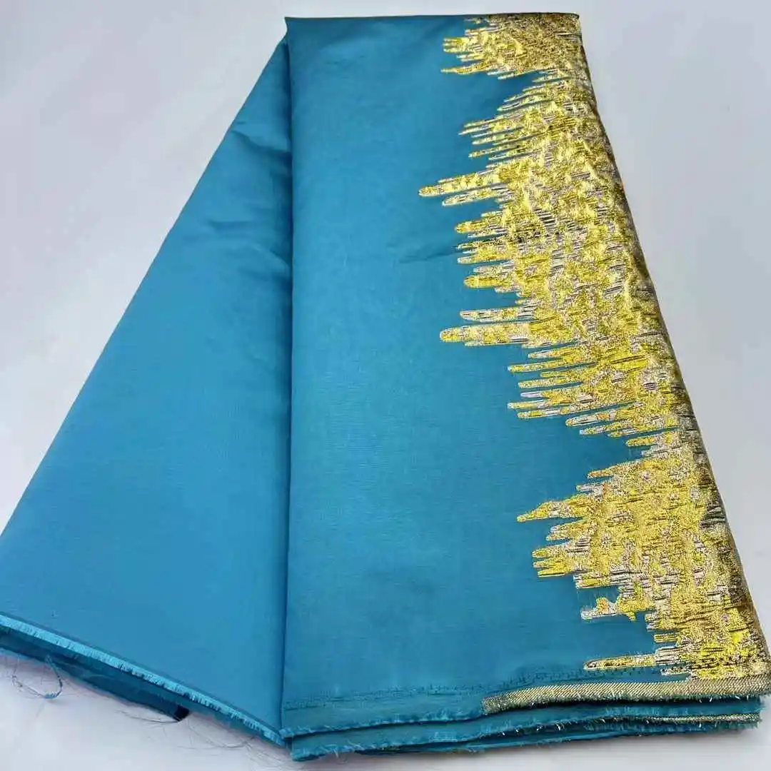 Nigerian Damask Brocard Tiss Gradient Lace New African Brocade Fabric Jacquard Organza Lace French Net Material view 6
