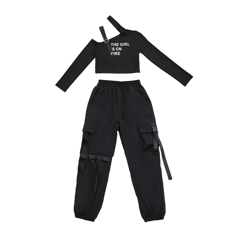 어린이 재즈 댄스 의상, 모델, 패션쇼, 소녀들의 T-스테이지 공연, 어린이 스트리트 댄스 의상 세트