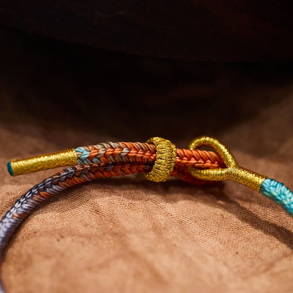 Seven-color Pen Ashore Lucky Buddha Knot Red Rope Men and Women High School Entrance Examination Colorful  Lovers Accessories