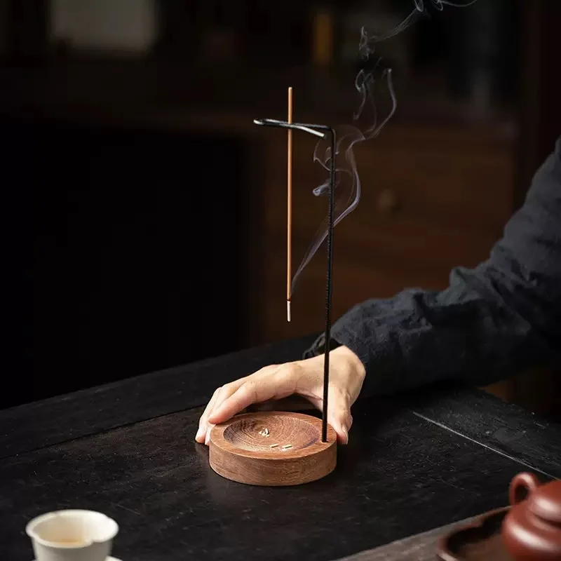 Upside Down Wooden Incense Burner Stick Incense Holder Ash Catcher Tabletop Ornament For Yoga Meditation Home Decor