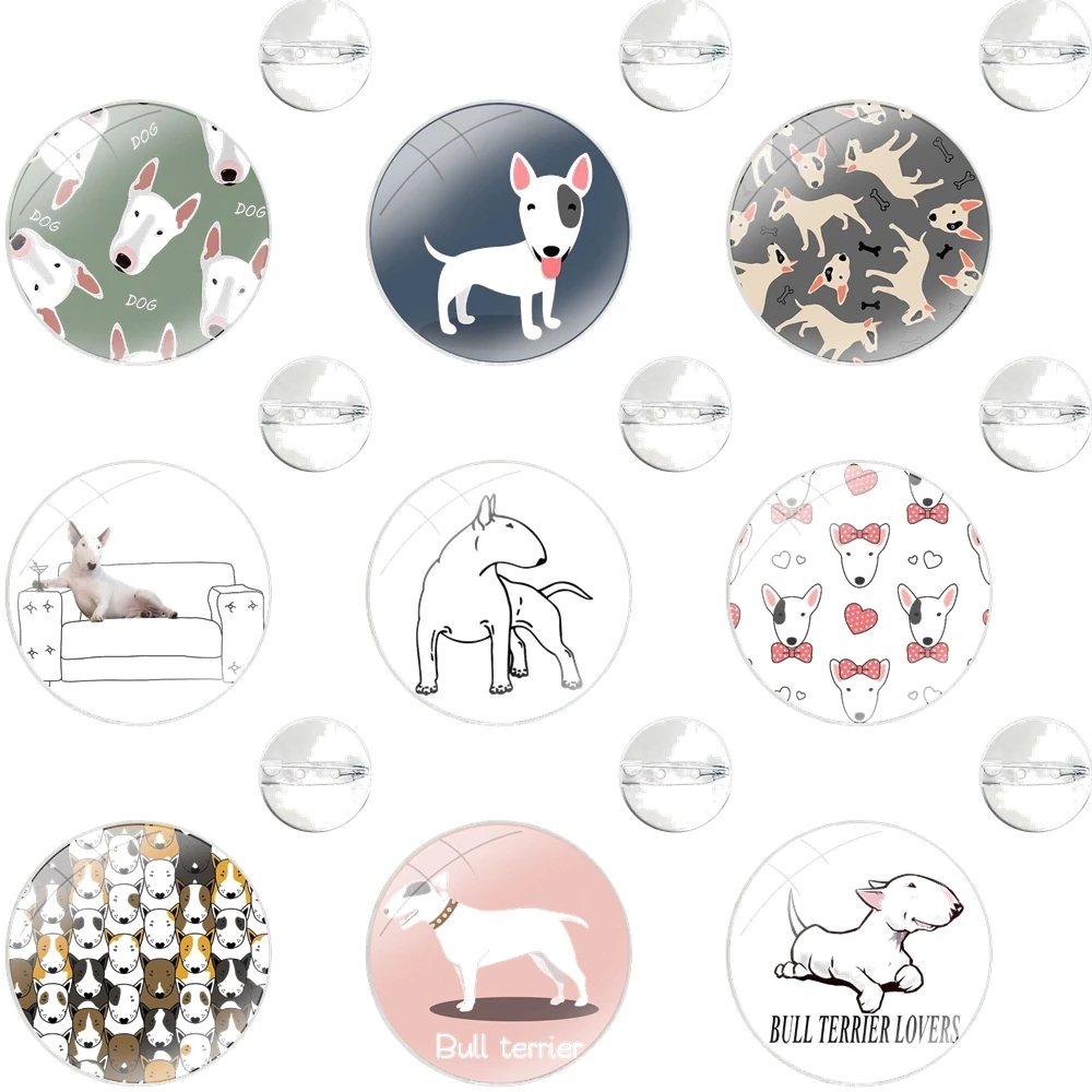 Fashion English Bull Terrier Dog Pins Badge Metal Brooches For Clothes Backpack Decoration gift