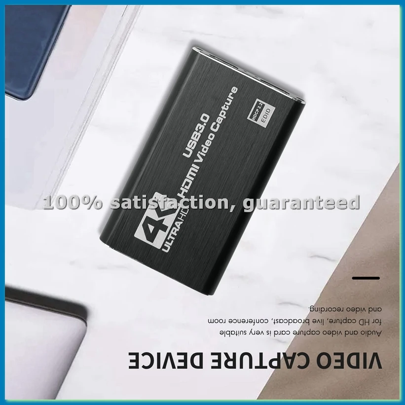 

Карта захвата аудио и видео, 4K USB 3.0 адаптер для записи видео, конвертер для игр, стриминга, прямых трансляций и видеозаписи - A12I