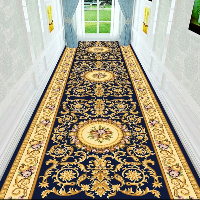 Household Long Corridor Carpet Hallway Aisle Runner HOTEL Home Decoration Long Rug Stairway Entryway Anti-slip Mat Customizable