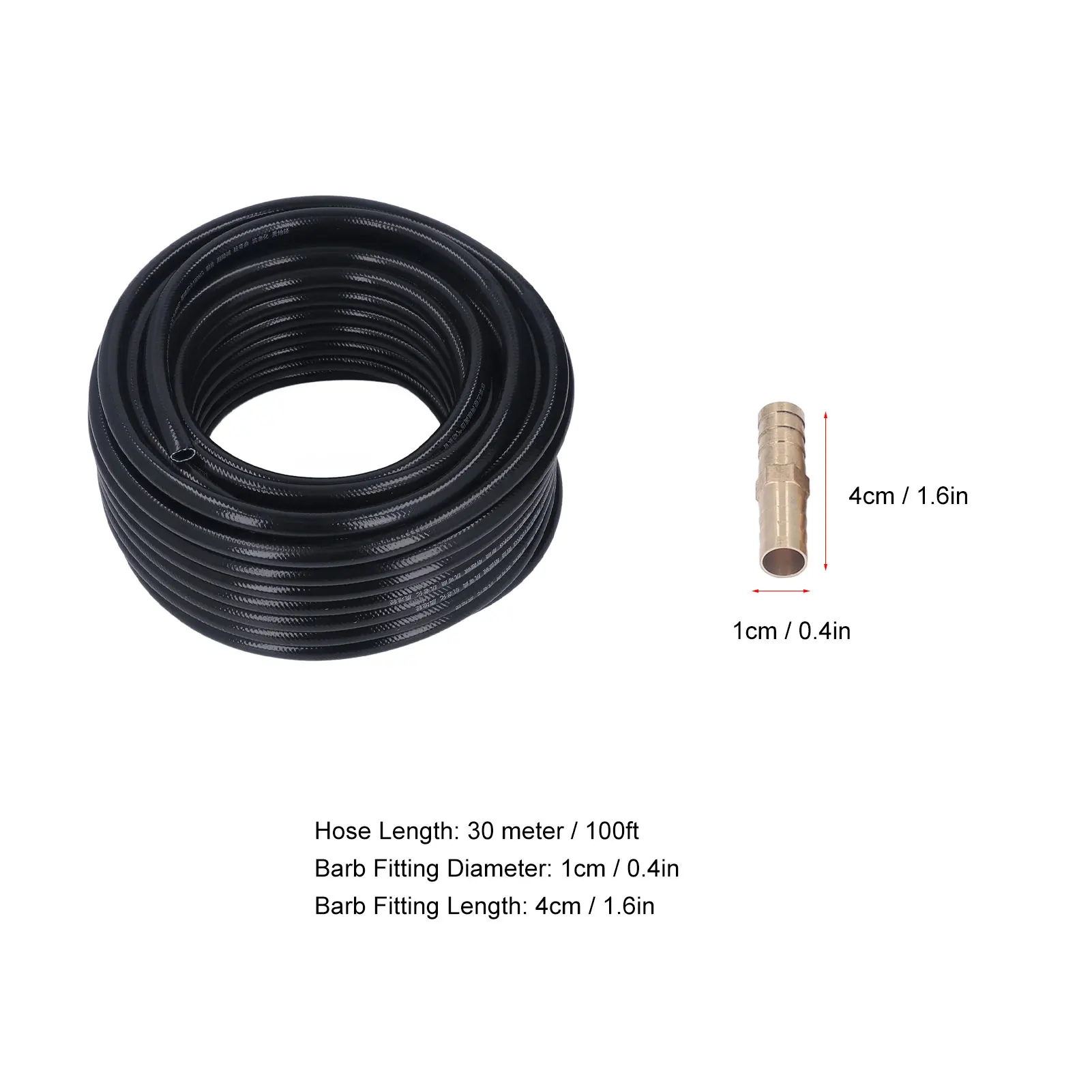 Aeration Hose 100 Feet 3/8 Inch Pond Aerator Hose Kit Water Lake Aeration Hose with Barb Fitting and Clamps Air Pump Tubing