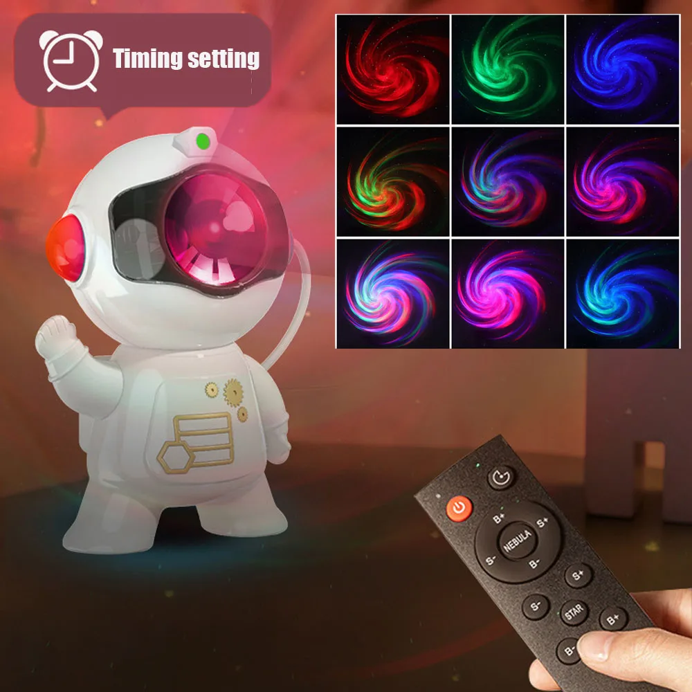 Imagem -03 - Xiaomi Luz Noturna Astronauta Galáxia Projetor Estrelado Céu Estrela Recarregável Lâmpada Colorida para Crianças Decoração do Quarto Presente de Aniversário