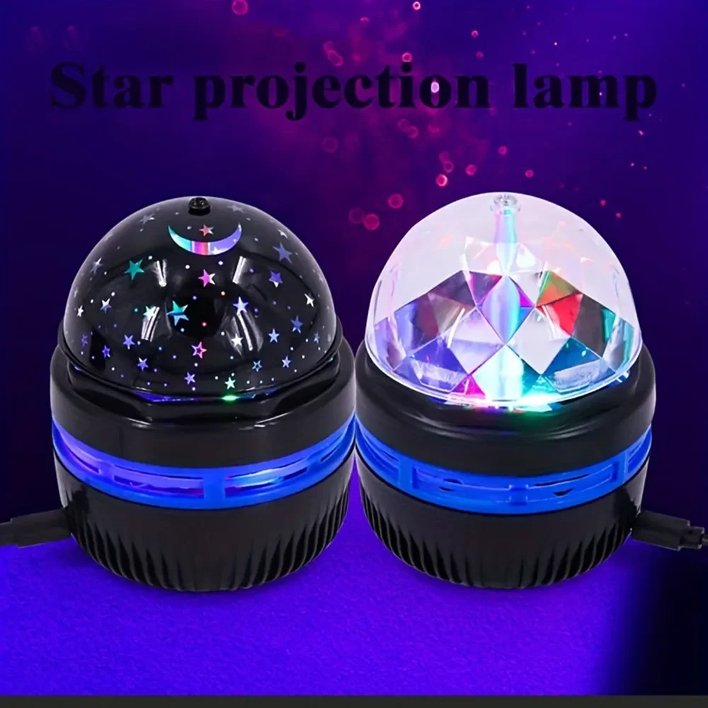 1/3PCS LED Starry Night Light Remote Control Rotating Star moon Projection Lamp USB Plug-in Magic Ball Stage Atmosphere Decor