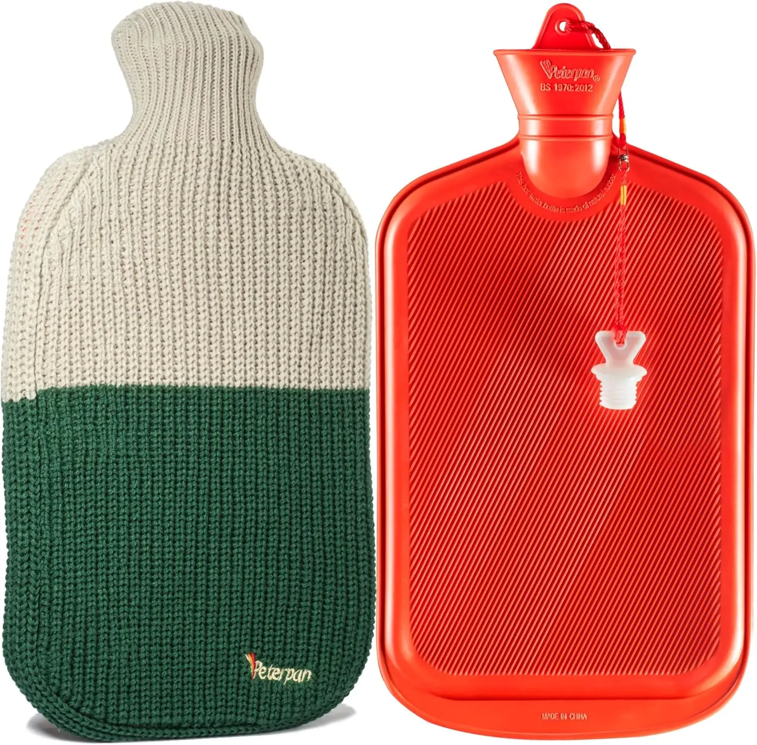 

Extra Large Knit Hot Water Bottle with Wool Cover, 100 Fl Oz Capacity for Pain Relief, BPA Free