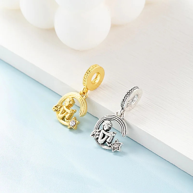 Alloy electroplated angel and meteorite bracelet bead DIY accessory component