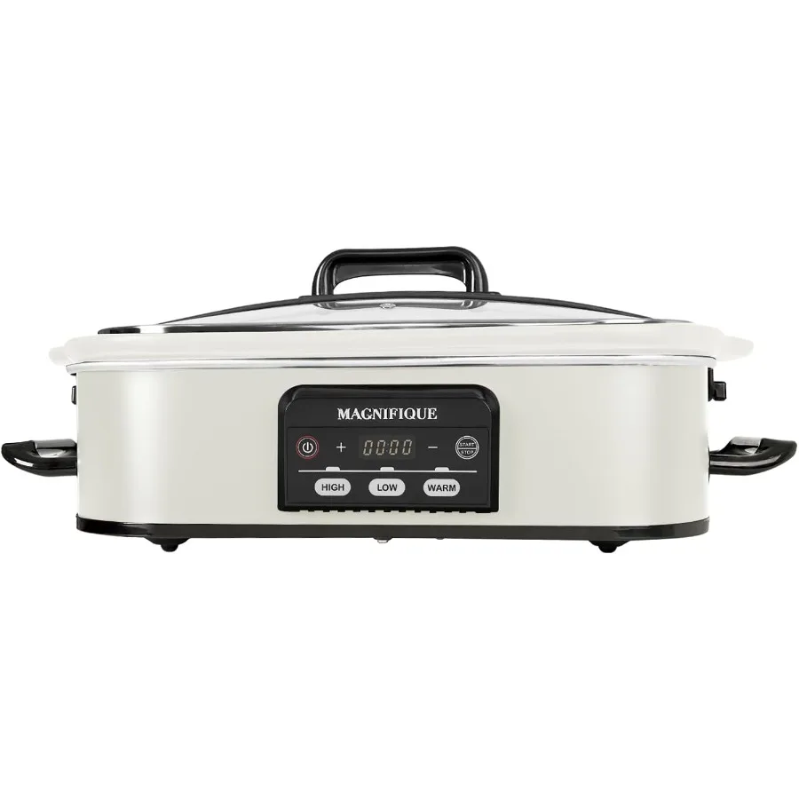 

MAGNIFIQUE Маленькая 4-литровая программируемая мультиварка с запеканкой и керамическим блюдом для выпечки — идеально подходит для семейных ужинов, безопасной в духовке и D