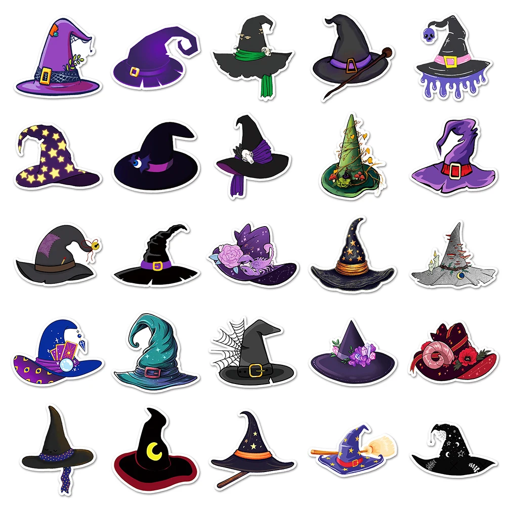 Magic Witch Cartoon Adesivos para Crianças, Adesivo Graffiti Engraçado, Papelaria para Telefone e Motocicleta, Decalques Impermeáveis, Brinquedo para Crianças, 10 PCs, 30 PCs, 50PCs