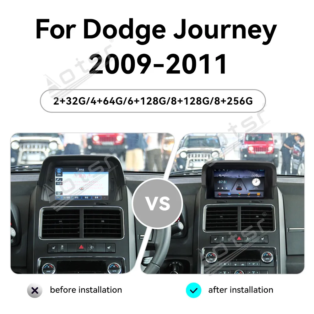 8'' Android 13 for Dodge Journey 2009-2011 Touch Car Screen Navigation Apple Carplay Car Radio DSP BT Multimedia Player 4G WIFI