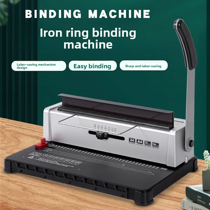 3: 1 Iron Circle YO Double Wire Circle Binding Machine 34 Hole A4 Album Office Document Menu Bid Punching Machine Binders