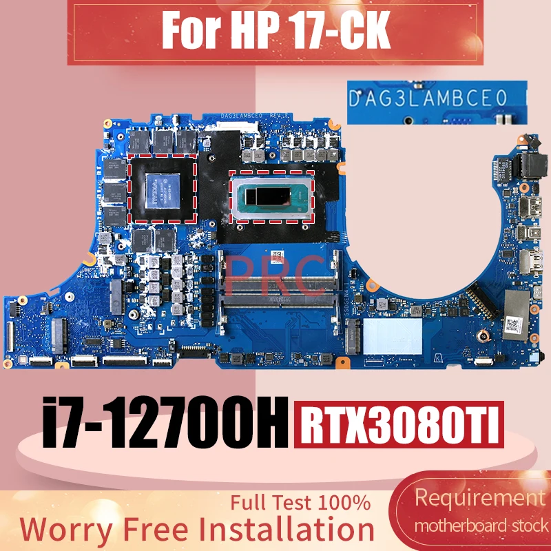 For HP 17-CK Laptop Motherboard N01781-601 DAG3LAMBCE0 SRLD1 i7-12700H RTX3080TI GN20-E6-A1 Notebook Mainboard